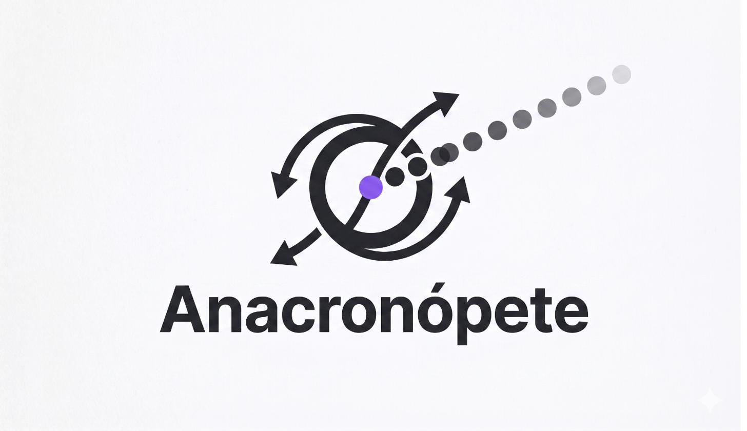 Logotipo do Anacronópete, plataforma de análise preditiva fiscal da Hebras